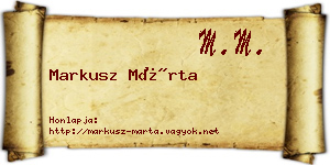 Markusz Márta névjegykártya